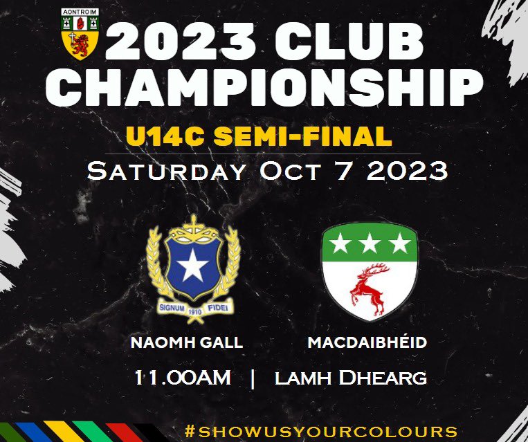 🏆2023 U14 CHAMPIONSHIP SEMI FINALS🏆 Today at 11am in Lamh Dhearg, Naomh Gall and Davitts will battle it out for a place in the Championship Final. Get your club gear on and make your way to Lamh Dhearg to cheer our girls on! Good luck to all players and their management