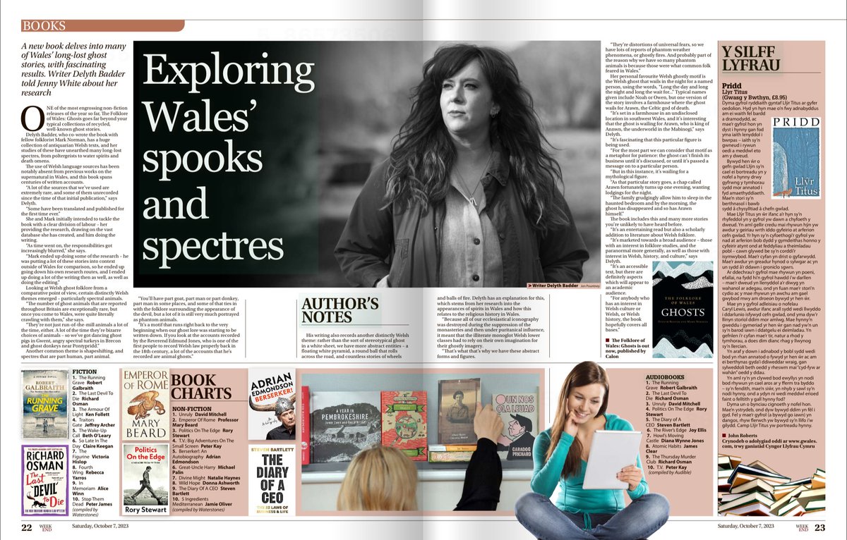 'One of the most most engrossing non-fiction releases of the year so far, The Folklore of Wales: Ghosts goes far beyond your typical collection of recycled, well-known ghost stories.' Exploring Wales's spooks and spectres with @WalesOnline today! 👻