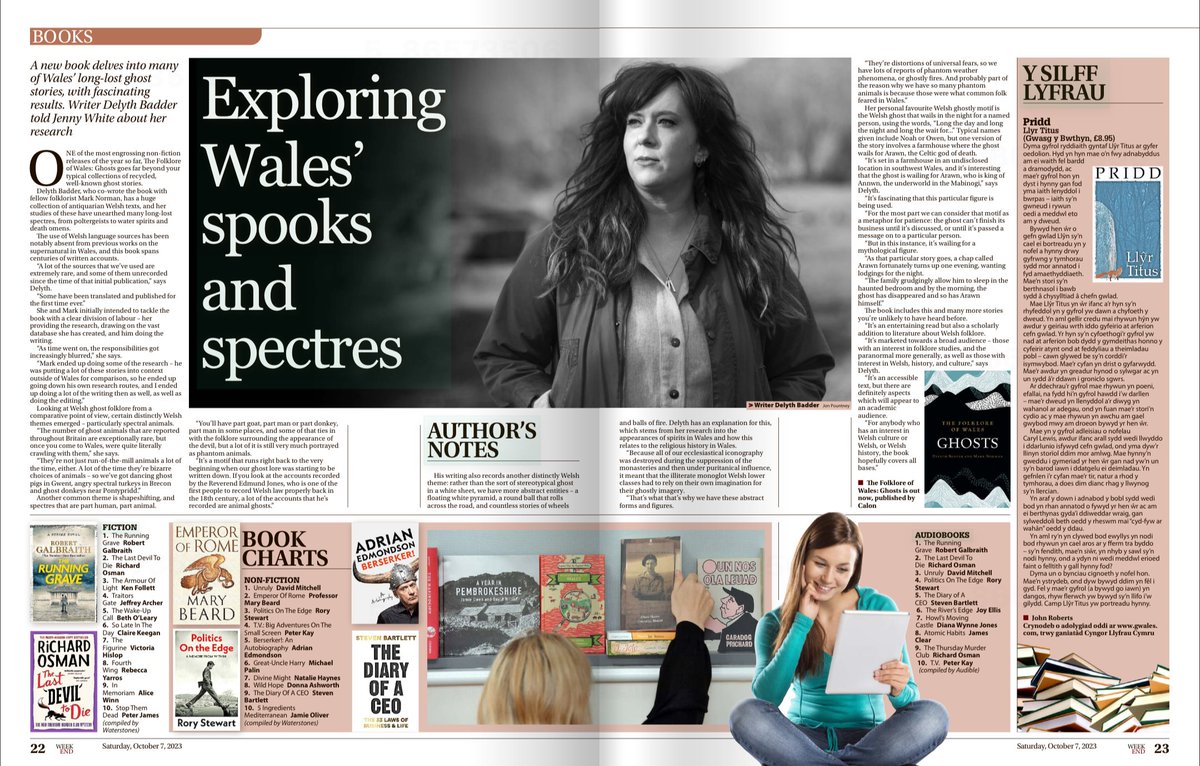 Dr Delyth Badder (@delythbadder) on Twitter photo "One of the most most engrossing non-fiction releases of the year so far, The Folklore of Wales: Ghosts goes far beyond your typical collection of recycled, well-known ghost stories."
Exploring Wales's spooks and spectres with <a href="/WalesOnline/">WalesOnline 🏴</a> today! 👻 "One of the most most engrossing non-fiction releases of the year so far, The Folklore of Wales: Ghosts goes far beyond your typical collection of recycled, well-known ghost stories."
Exploring Wales's spooks and spectres with <a href="/WalesOnline/">WalesOnline 🏴</a> today! 👻
