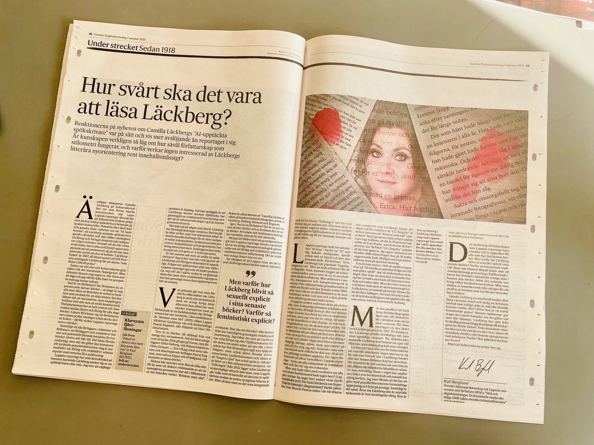 Lisa Irenius (@lisairenius) on Twitter photo Diskussionen om Läckberg blev alltför kort – och ytlig. Läs Karl Berglund <a href="/Under_strecket/">SvD Under strecket</a> idag
svd.se/a/Q7bGnJ/hur-s… Diskussionen om Läckberg blev alltför kort – och ytlig. Läs Karl Berglund <a href="/Under_strecket/">SvD Under strecket</a> idag
svd.se/a/Q7bGnJ/hur-s…