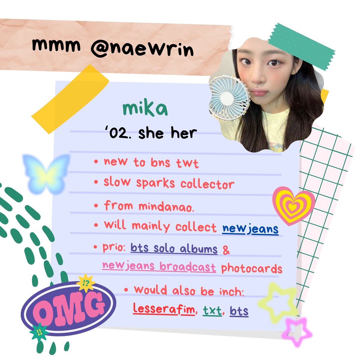 naewrin's tweet photo. welcome to : @naewrin ࿐

       ⤷ #mikasells (bentables)          ❀
       ⤷ #frommmika (feedbacks)     ❀
       ⤷ #miklaims (mails)                     ❀     
       ⤷ #mikawants (wishlist)            ❀

✰ check thread to see more ! https://t.co/T0WY1FvnAr