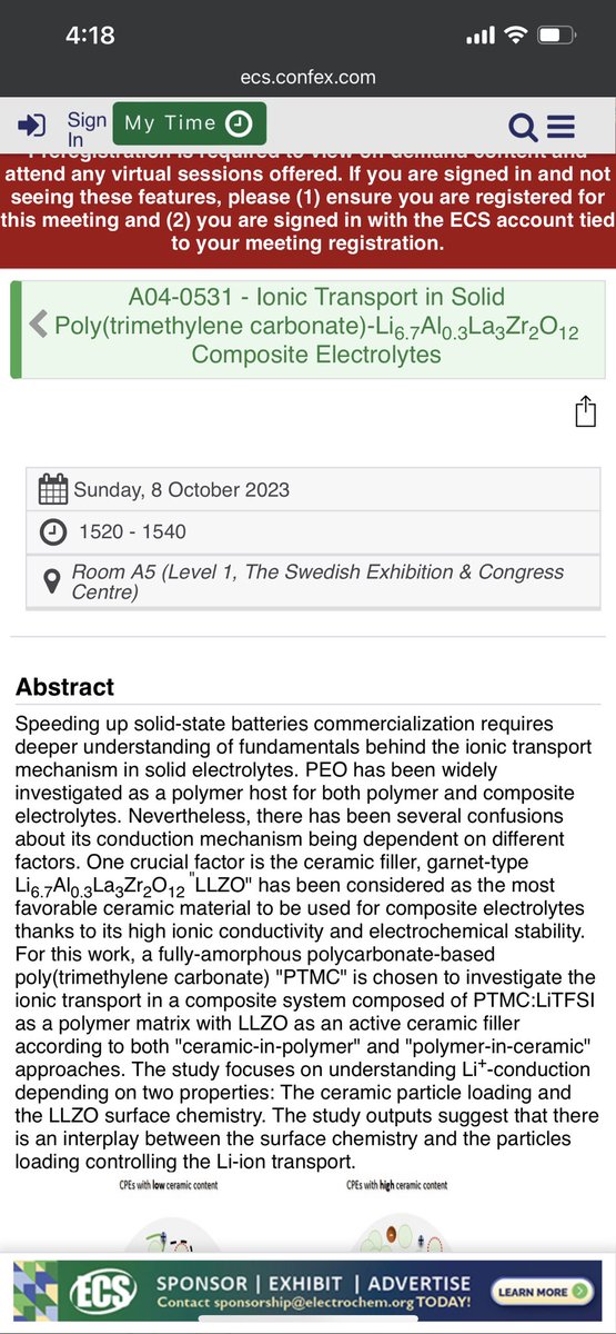 KElbouazzaoui's tweet photo. Heading to Göteborg for the #ECSfall meeting at which I will be presenting my research on Li-ionic transport in solid composite electrolytes. And No rest for this weekend, my talk is scheduled for Sunday 💪🔋
Looking forward an incredible week full of science and networking! https://t.co/xAPbo6uZxM
