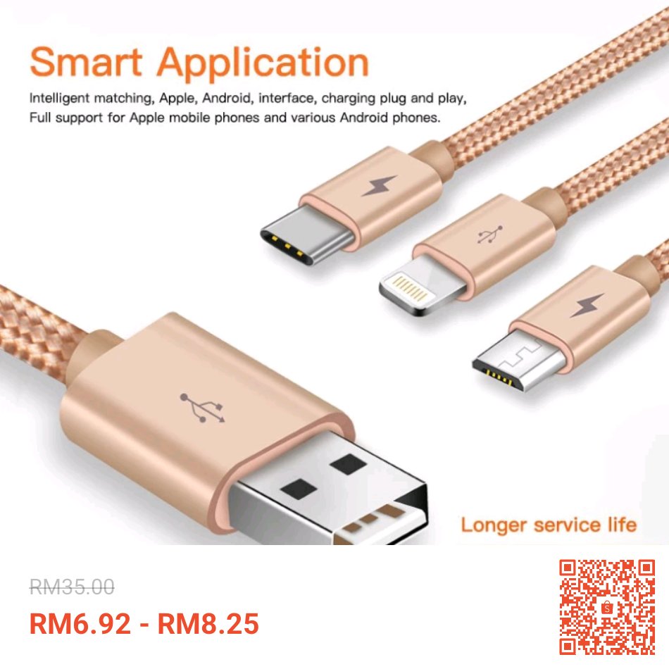 Shirry6050's tweet image. Check out 2022 NEW 100W 6A Super Fast Charger 3 in 1 Cable Micro Usb / Type-C / iP Phone Cable1.2M USB Cable at 80% off! RM6.92 - RM8.25 only. Get it on Shopee now! shope.ee/6zsWbvTsPQ?sha… #ShopeeMY
#fastchargecable #shopee
#shoppingonline