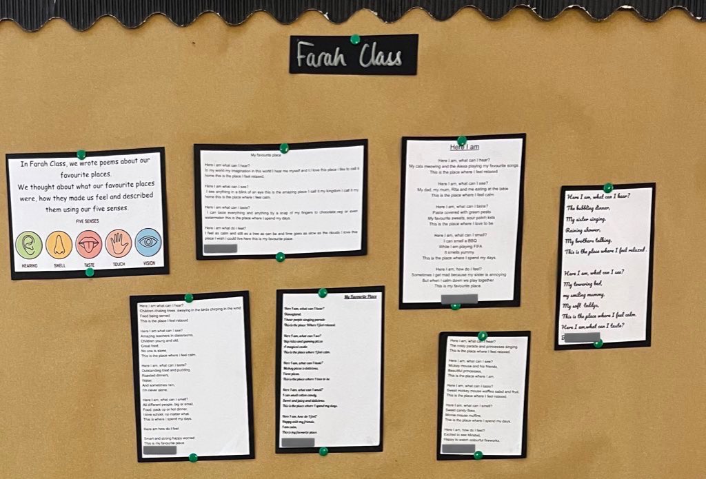 stbarnabasyork's tweet photo. Across school, we used @OliverJeffers amazing Here We Are to inspire our English.
Attenborough learnt about the Earth and it’s wonders.
Hadid made acrostics and guides to care for Earth.
Farah made poetry based on the 5 senses.
Kahlo created odes to places and blackout poetry. 💫 https://t.co/4lBByiFA3D