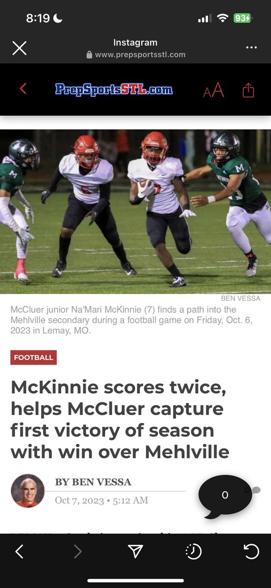 2 touchdowns 135 yards more to come. Thank you to my brothers and coaches,this  was truly a team win. #FHW #AGTG <a href="/McCluer_FB/">McCluer Comets Football</a> @PrepSportsSTL <a href="/STLhssports/">STLhighschoolsports</a> <a href="/PrepRedzoneMO/">Prep Redzone Missouri</a>