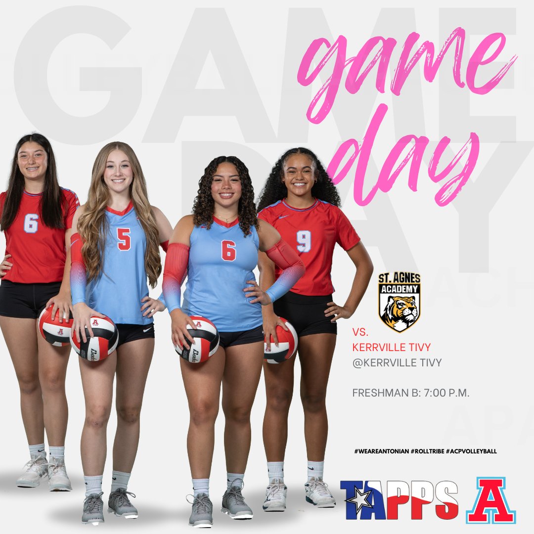 🚨🏐GAME DAY🏐🚨

🆚St. Agnes
📍St. Agnes - Houston
📆Saturday, October 7th
⏰JV: 12:00 p.m.
⏰Varsity: 1:00 p.m.

#weareantonian #rolltribe #acpvolleyball