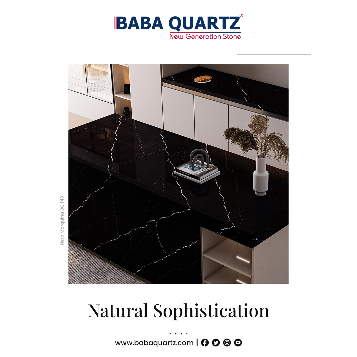 Give your kitchen counter tops the texture and see the look of a lavish interior coming alive only with BABA-Quartz.
ℕ𝕖𝕣𝕠 𝕄𝕒𝕣𝕢𝕦𝕚𝕟𝕒 𝔹ℚ 𝟙𝟜𝟛

#Babaquartz
#newgenerationstone
#Qstyle
#2023design
#modernstone
#stainresistant
#Quartz
#Made_in_India
#Atmanirbhar_bharat