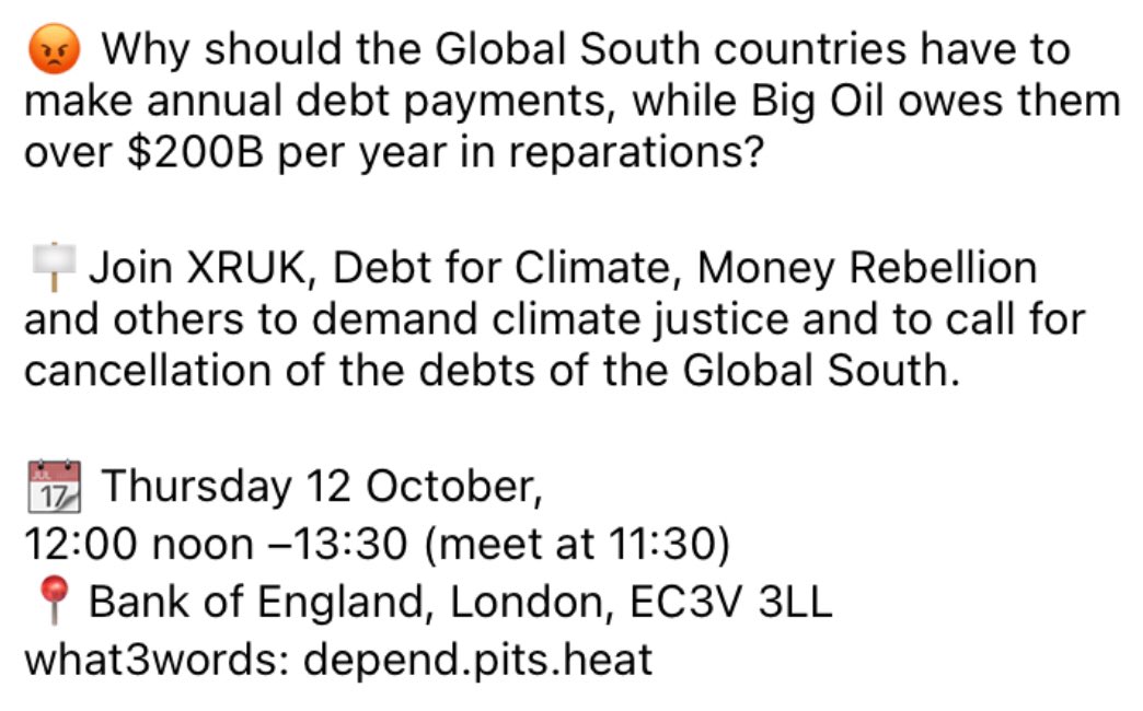 THURSDAY 12th OCTOBER

#ClimateJustice 

#DebtCancellation 

#CancelTheDebt