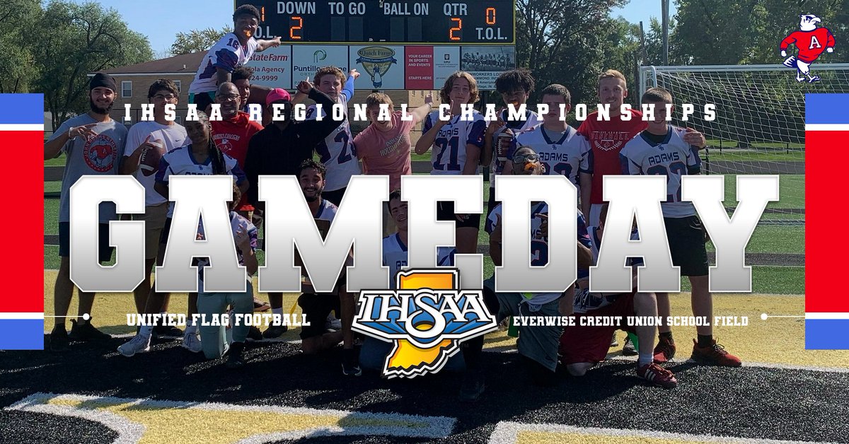 JAEaglesSports's tweet photo. Good luck to the Unified Flag Football team competing in the Regional!
🏈🦅🔴⚪️🔵🏆🏈
🏆IHSAA Regional
🏈John Adams vs Carroll
📍Everwise Credit Union School Field
🕑Game 1 - 2:00 PM
🕞Championship 3:30 PM
🎟️Tickets - Online Only - https://t.co/JWs6OlyYPD https://t.co/LrsRQm08mj