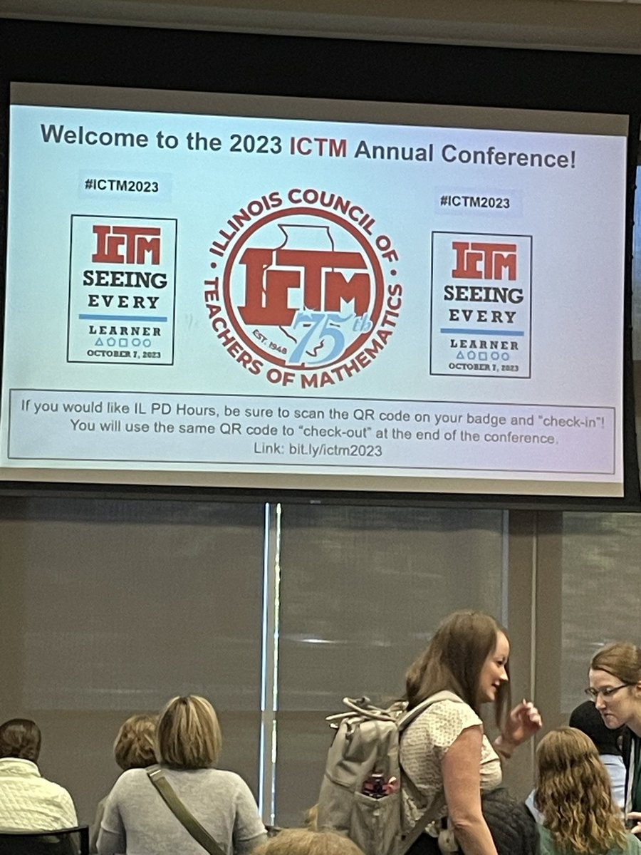 Here we go at the <a href="/MathICTM/">ICTM — Illinois Council of Teachers of Mathematics</a> conference. Great energy in the room. Loving the vibe of all these math professionals…
<a href="/choosing2see/">choosing2see</a>