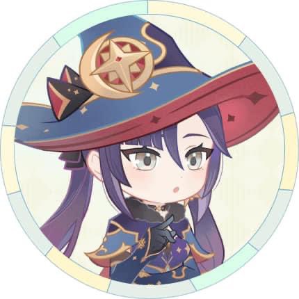 mona (genshin impact) 1girl hat witch hat solo twintails chibi gloves  illustration images