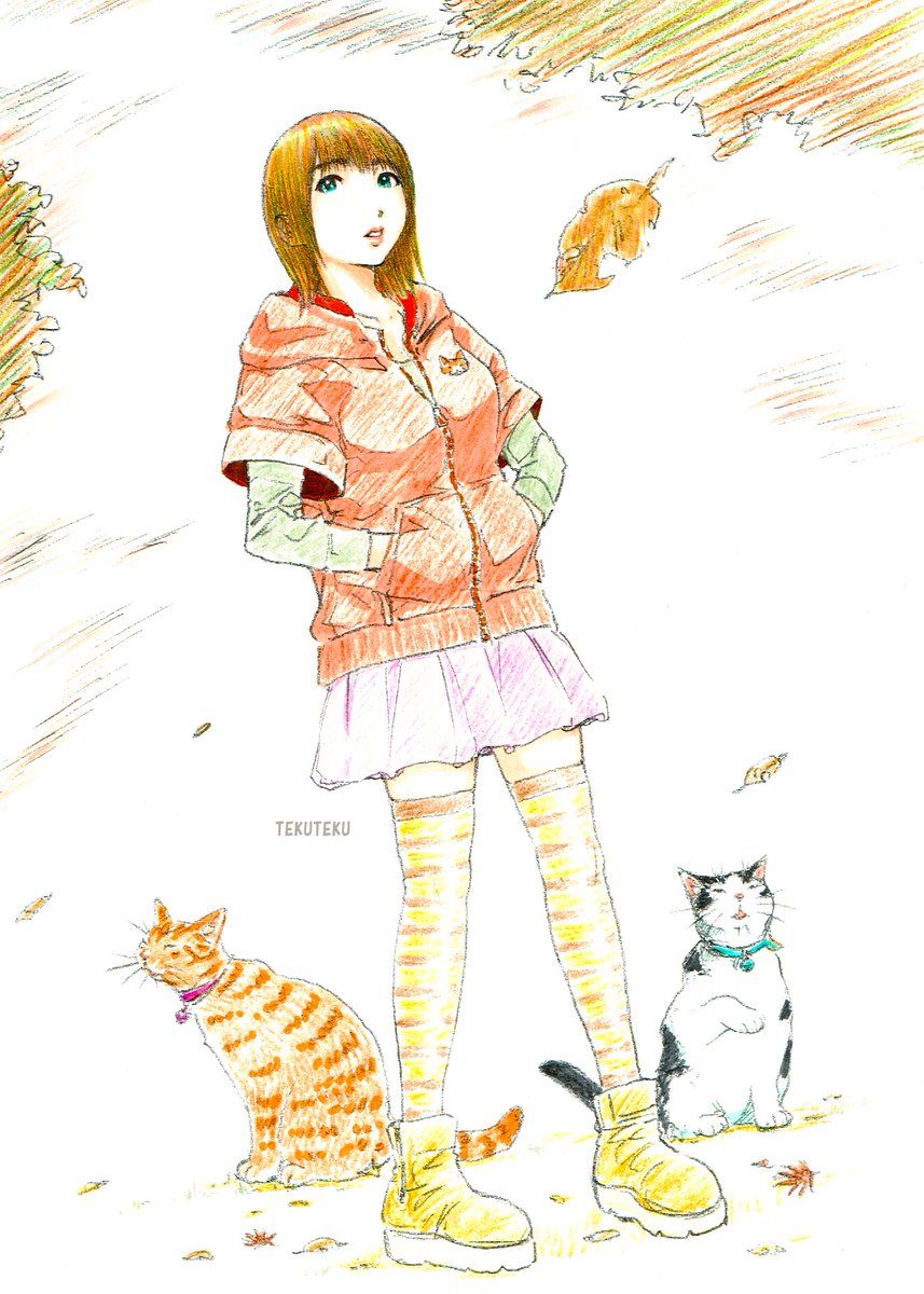 「#絵を描こう2023秋   #猫好き #illustration #オリジナルイ」|TEKUTEKUのイラスト