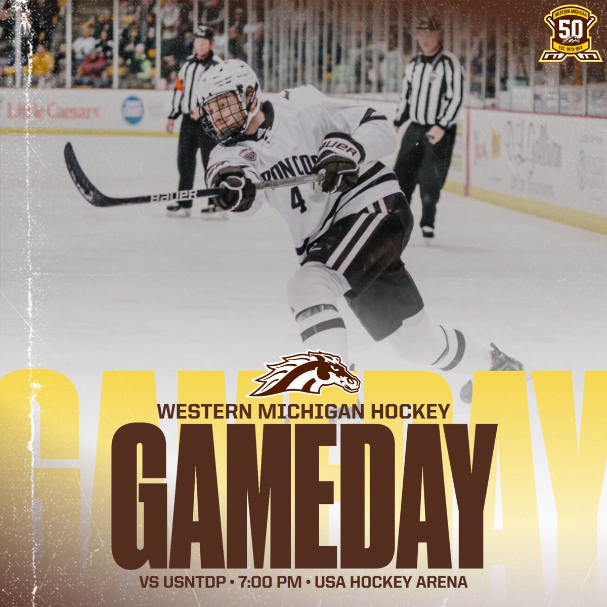 It's finally GAMEDAY!! We're going to Plymouth for a showdown at USA Hockey Arena!

🆚 U.S. National Under-18 Team
📍 USA Hockey Arena
⏰ 7 PM
📺 buff.ly/46w3n7A 

#BroncosReign