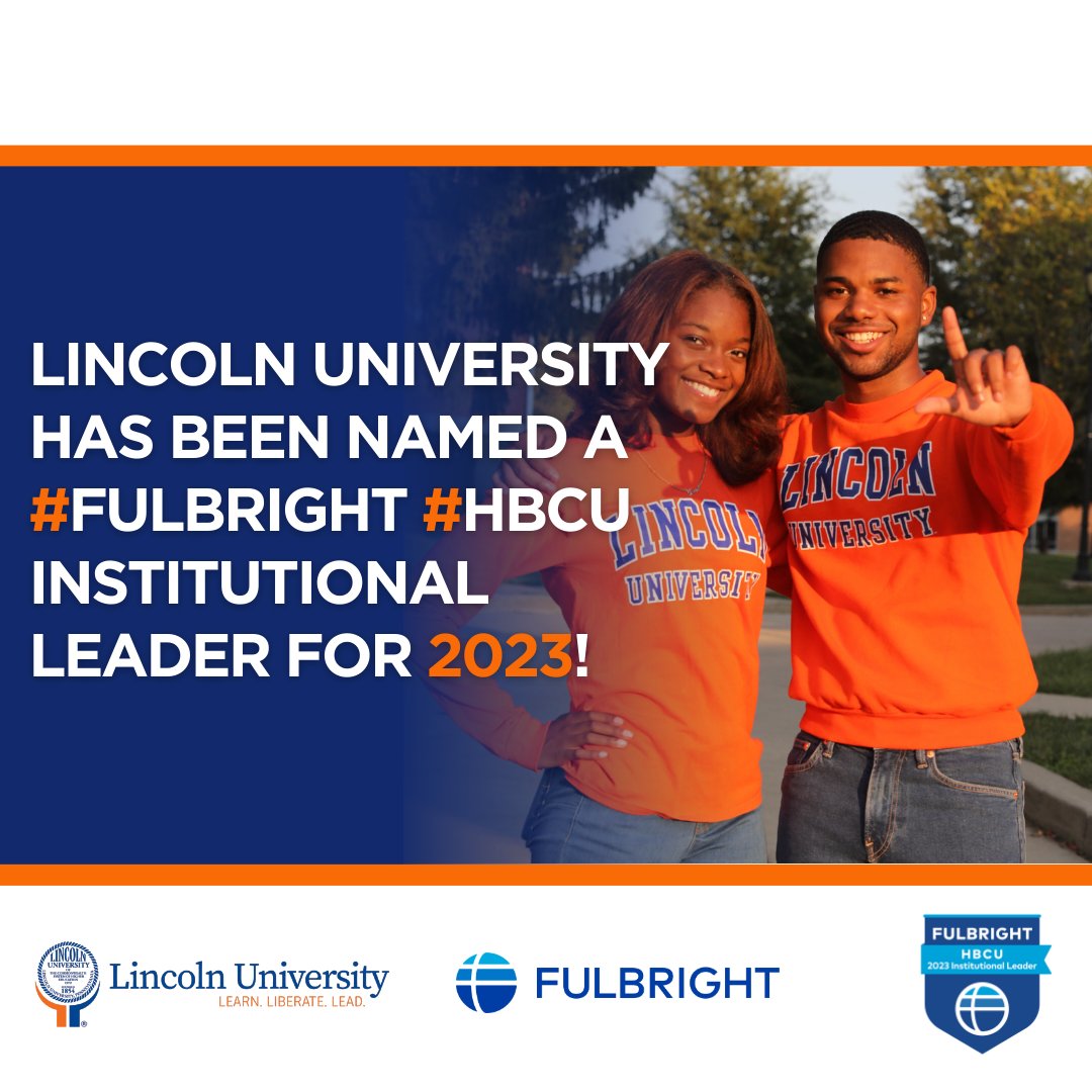 Lincoln University (@lincolnuofpa) on Twitter photo We are thrilled to be recognized as one of the 2023 <a href="/FulbrightPrgrm/">The Fulbright Program</a> #HBCU Institutional Leaders! We are thrilled to be recognized as one of the 2023 <a href="/FulbrightPrgrm/">The Fulbright Program</a> #HBCU Institutional Leaders!
