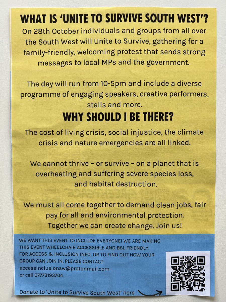 A multitude of agencies have arranged this family friendly protest in Bath on 28th October - please support it if you can - as well as the cause this unity is important to recognise and champion . Please RT