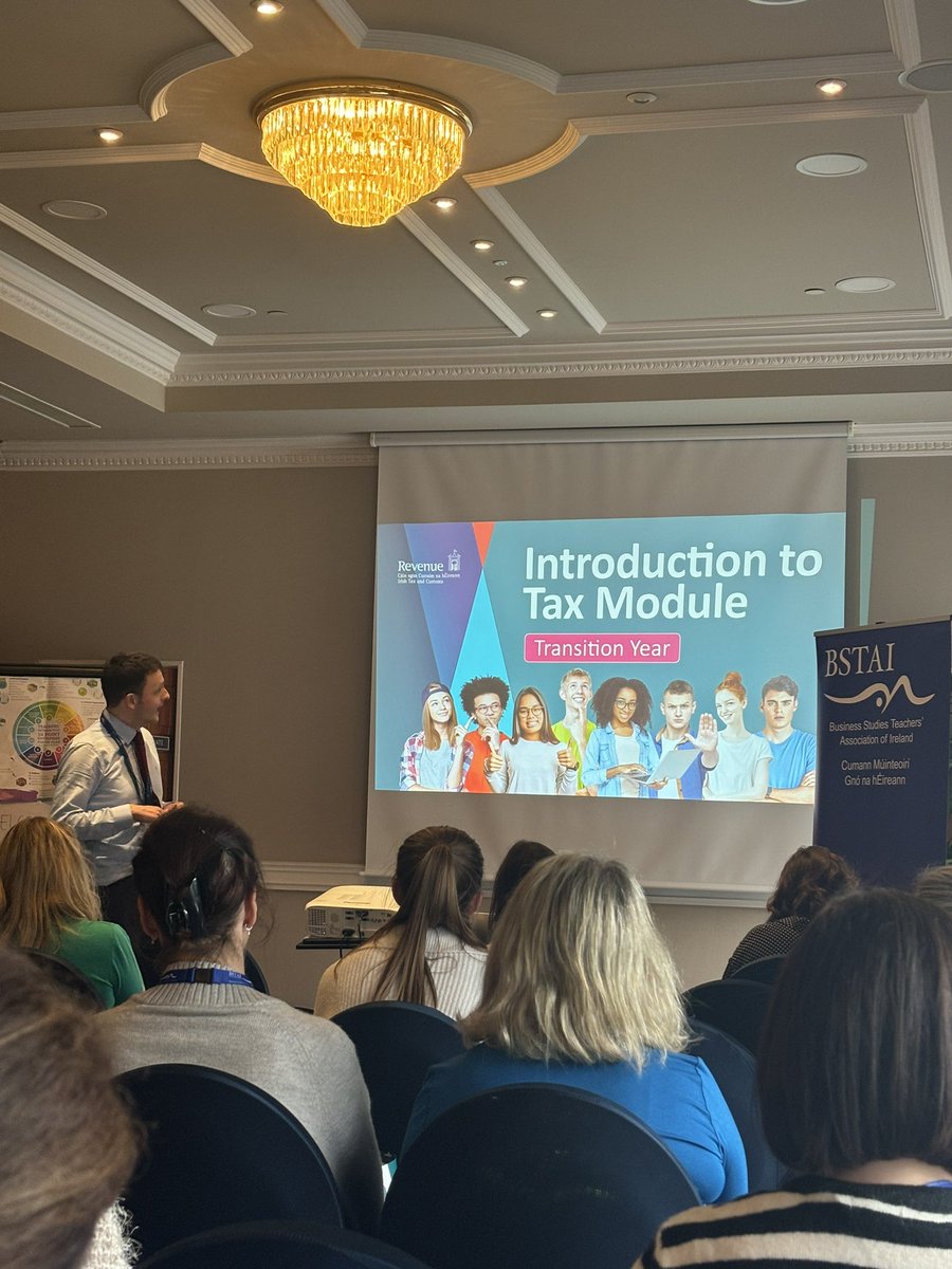 bstaireland's tweet photo. Thanks to Eamon from the @RevenueIE who introduced their new TY Tax Module. Keep an eye out for the launch this coming Wednesday👀 https://t.co/QtgBABgL1b