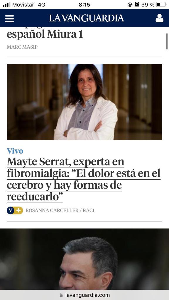 tradopcamfic's tweet photo. Avui com a guardó final de la nostra col.laboració i aprenentage a @congresCAMFiC @LaVanguardia fa resó de l'excepcional tasca duta terme per @mayteserrat en pro de les persones afectades de #dolorpersistent Gràcies Mayte per formar part de #TraDoPCAMFiC i aportar-nos tant 🙌 https://t.co/keZyFLALAk