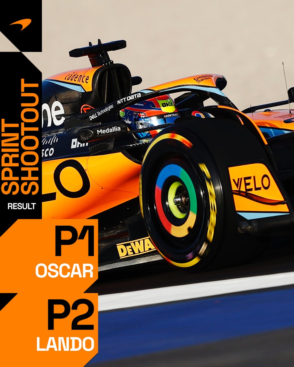 McLarenF1's tweet photo. THINGS YOU LOVE TO SEE! 🧡🧡

#F1Sprint, we can’t wait!

 #QatarGP 🇶🇦 https://t.co/2HUMi82hHr