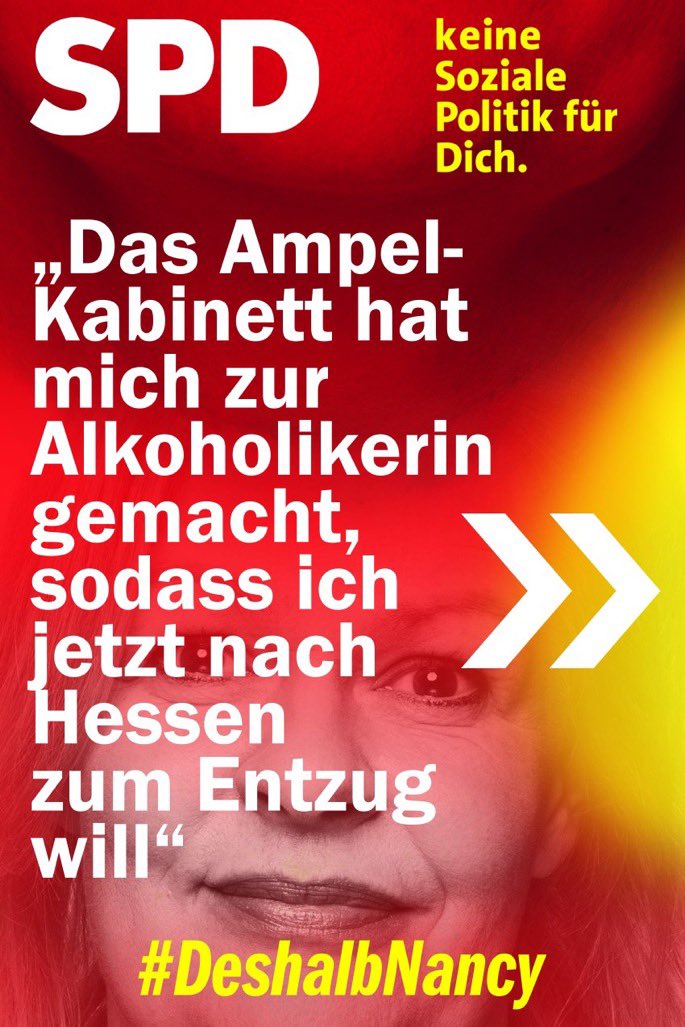 Morgen beide Kreuze für Nancy Faeser. 
Eine unfassbar verbrauchte aber dennoch kompetente Schnalle.
#DeshalbNancy