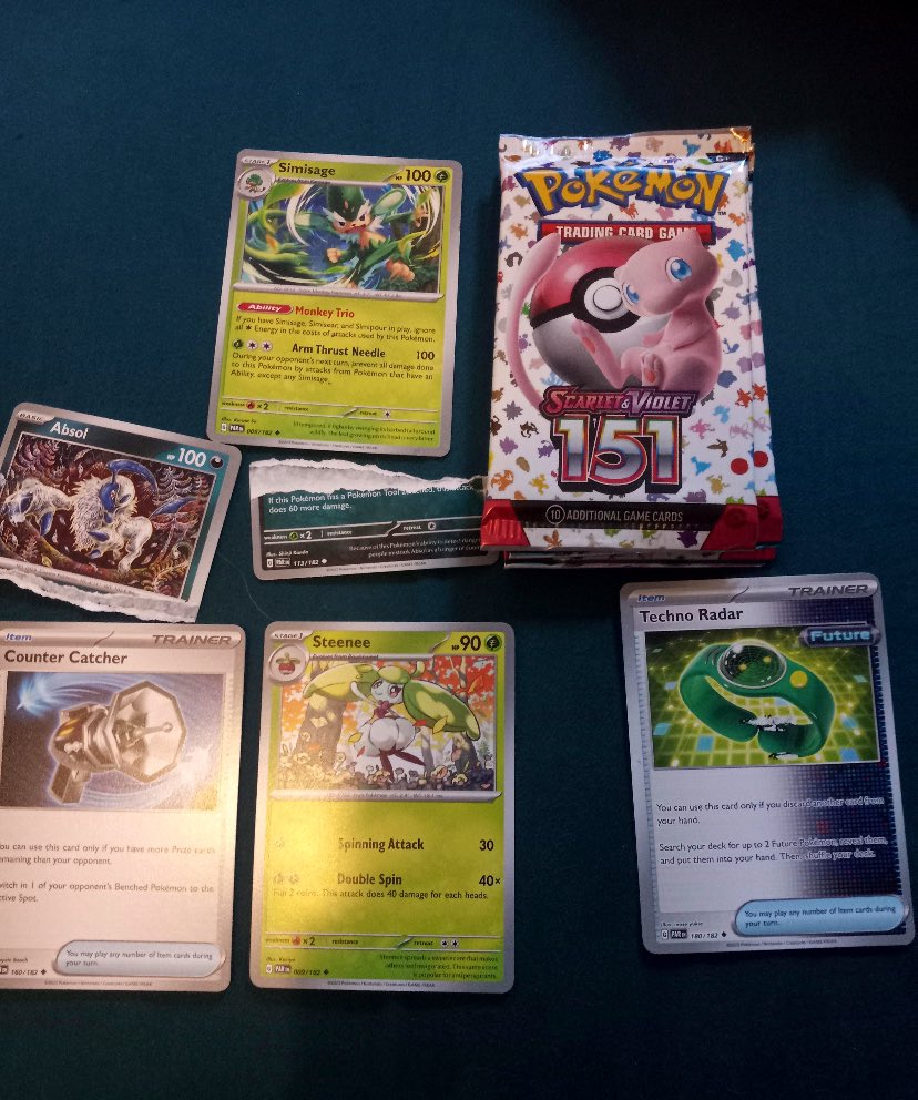 PokemonRestocks's tweet photo. Looks like someone pulled some early Paradox Rift in a 151 pack! Have you gotten any error packs? 🌀 #PokemonTCG 

📸: u/Ok_Kaleidoscope4546 https://t.co/LkMjnoks3s