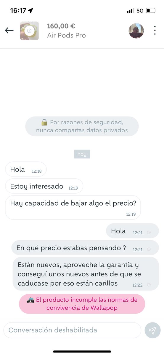 GonOL_98's tweet photo. @wallapop tercera vez que me imposibilitáis una venta de unos cascos verdaderos con ticket, recibo modelo todo y no dan opción a reclamar https://t.co/DeGngd12Un
