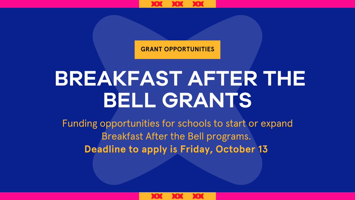 It's time to help students succeed! We're thrilled to announce two grant opportunities for schools to launch or improve their #BreakfastAfterTheBell program. Give your students the nourishment they need to reach their full potential! Learn more: projectbread.org/grant-opportun…