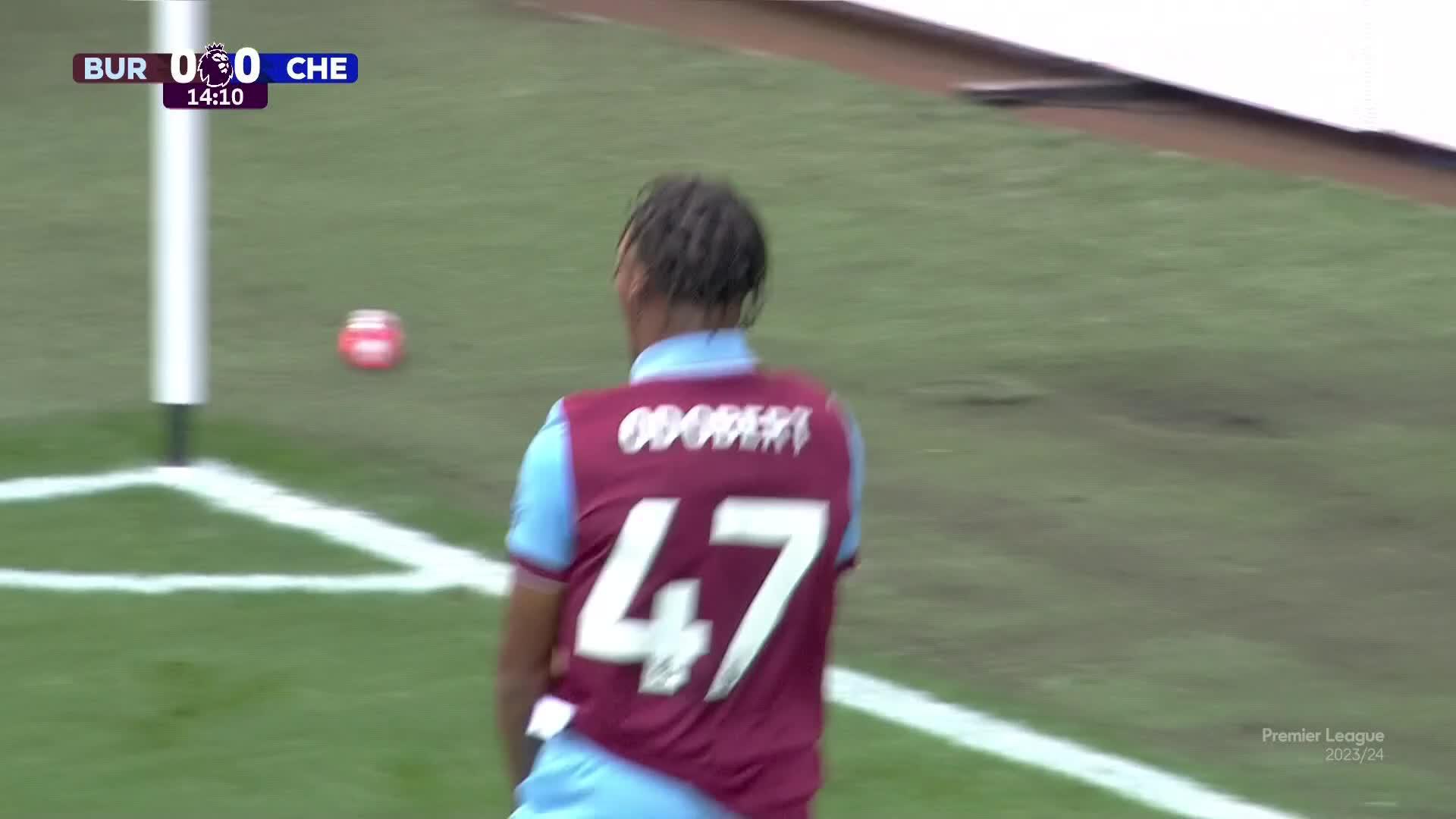 Odobert gives Burnley shock 1-0 lead over Chelsea