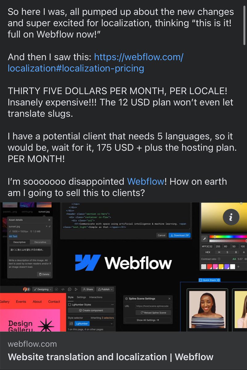 Welcome back to WordPress folks 🤝

I know a few Webflow agencies that are already making plans… 

What can I say … you were warned. 

Now here’s your 13th reason not to build on platforms you have zero control of.