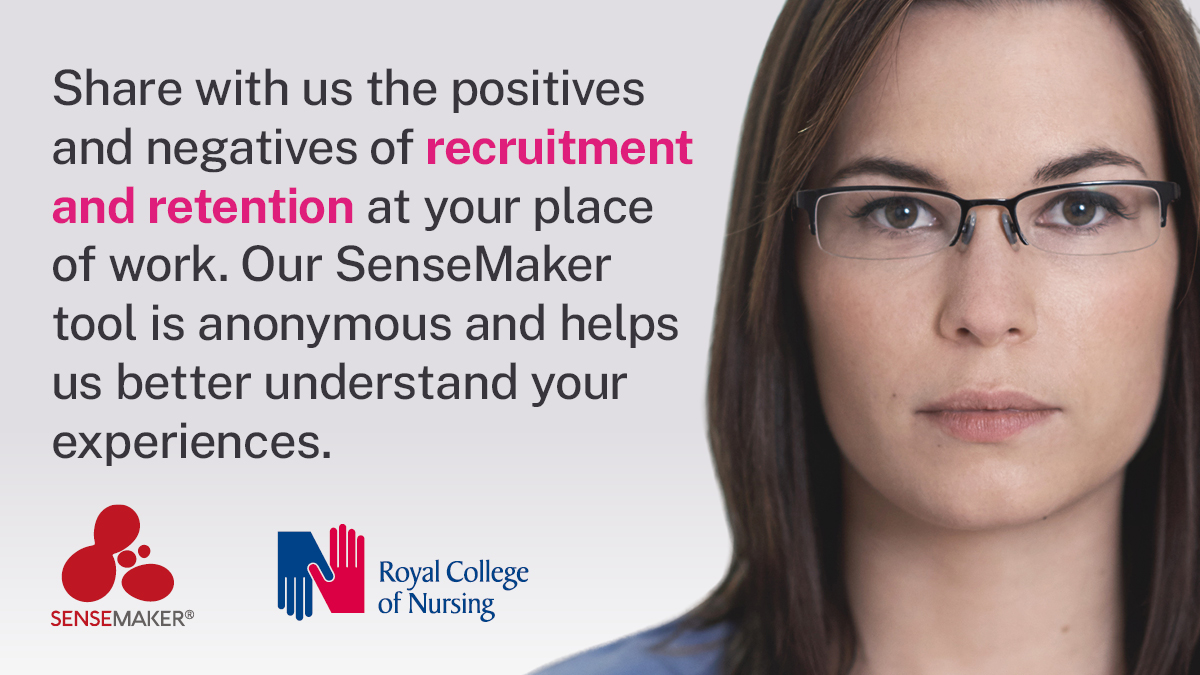 Share with us the positives and negatives of recruitment and retention at your place of work. Our SenseMaker tool is anonymous and helps us better understand your experiences: rcn.org.uk/Get-Involved/S…