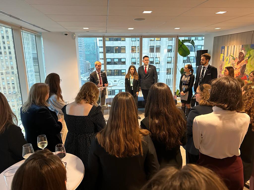 EUYouthDelegate's tweet photo. During the past few days in NYC we:
✅ Delivered our Statement at the @UnitedNations 3C
✅ Hosted a reception at the @euatun
✅ Recorded a new episodes of "Who Rules the World" podcast!
✅ Had multiple meetings
#UnitedNations #YouthDelegates #UNYDs #Youth #europeanUnion #EU https://t.co/ofNJ6EO9mP