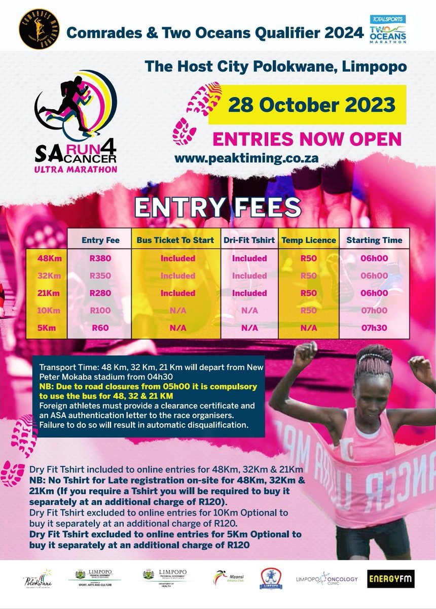 sa_run4cancer's tweet photo. Run for the cause run for cancer. Entries open https://t.co/KdTZNSh6fV
#RunningWithTumiSole
#RunWithTumi
#SingenaNgeVosho
#Run4Cancer
#CancerAwareness
#BreastCancerAwarenessMonth https://t.co/i1NOXPDSQ7