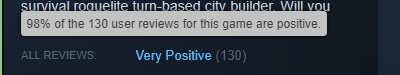 I would have never thought that people's reception could be so good. I am astonished, stunned, and full of joy. Thank you!!! 

Next goal: reach 500 reviews! Maybe <a href="/IGN/">IGN</a> or <a href="/GameSpot/">GameSpot</a> can help? My mails were unanswered but I know they may be spammed too much everyday :D