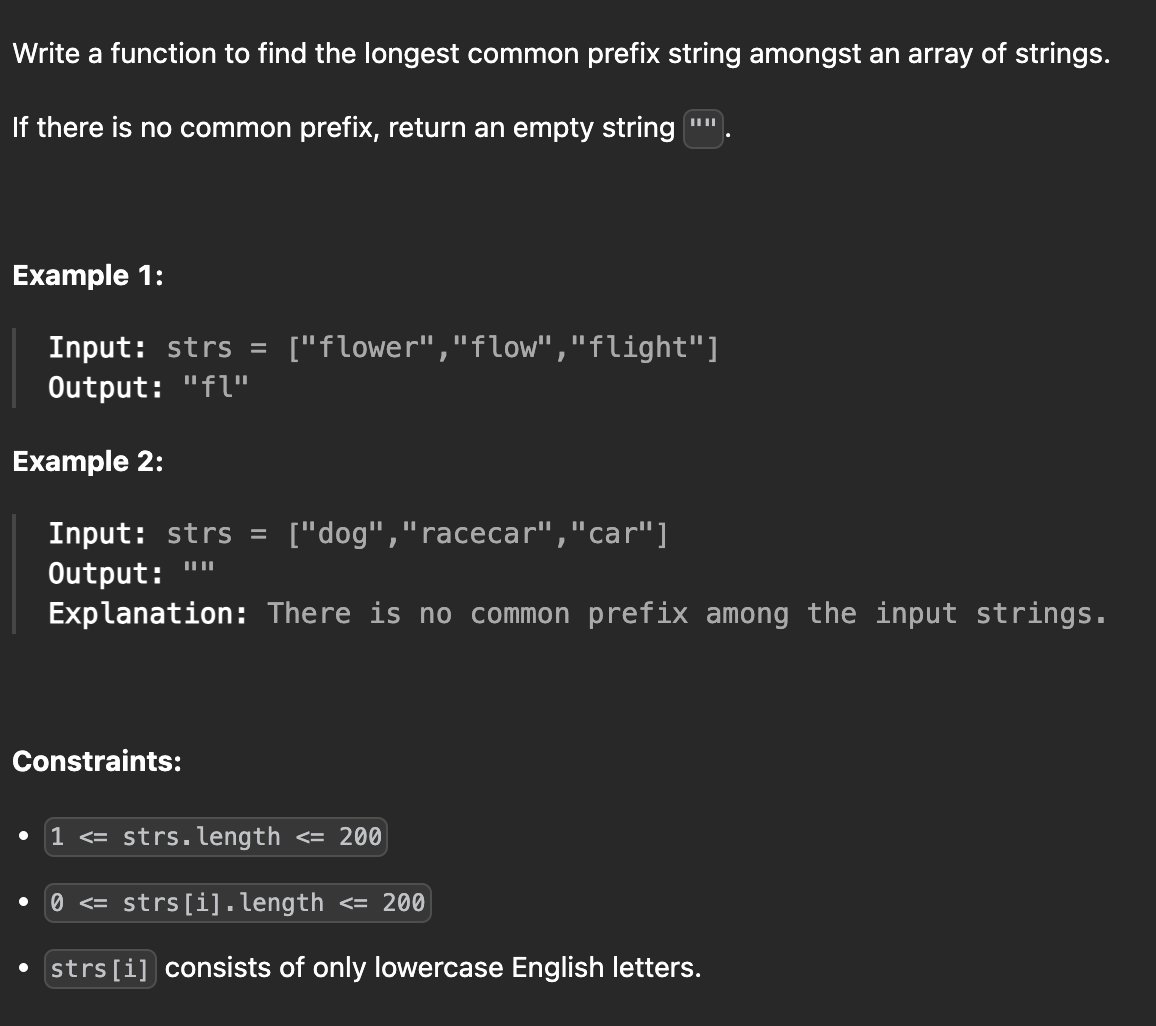 kylemsguy's tweet photo. I wonder how you'd do on actual tech interview-like problems. Not technically homework, but based on problems I did have in school. I'll select an easy one: Longest Common Prefix.
#selentutor https://t.co/ykzXpqXpK7