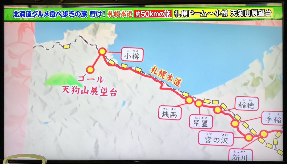 いま放送中の「ザキヤマの街道歩き旅」、「札幌本道」の意味を間違えているような…。