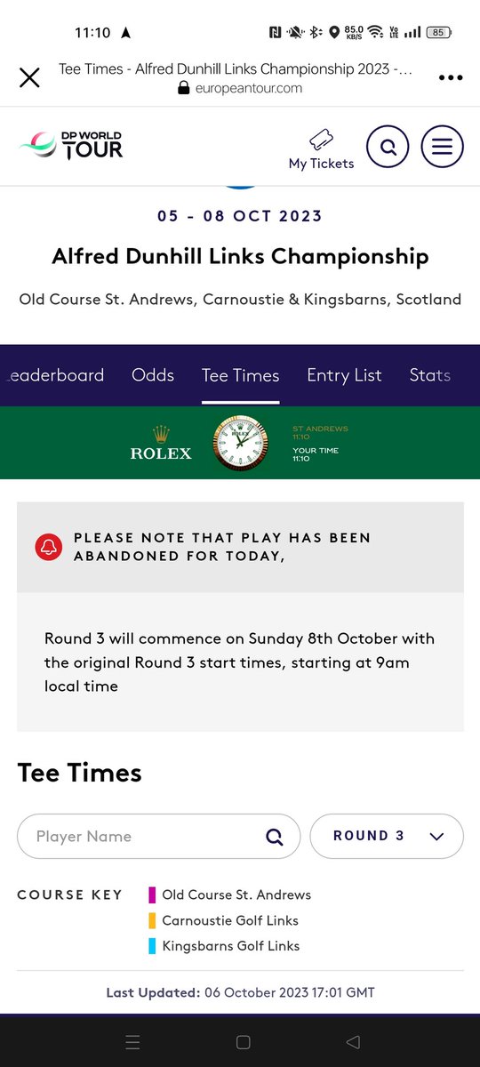 Been up since crack of dawn to wait 2+ hours to find out this.... <a href="/dunhilllinks/">Alfred Dunhill Links Championship</a>
