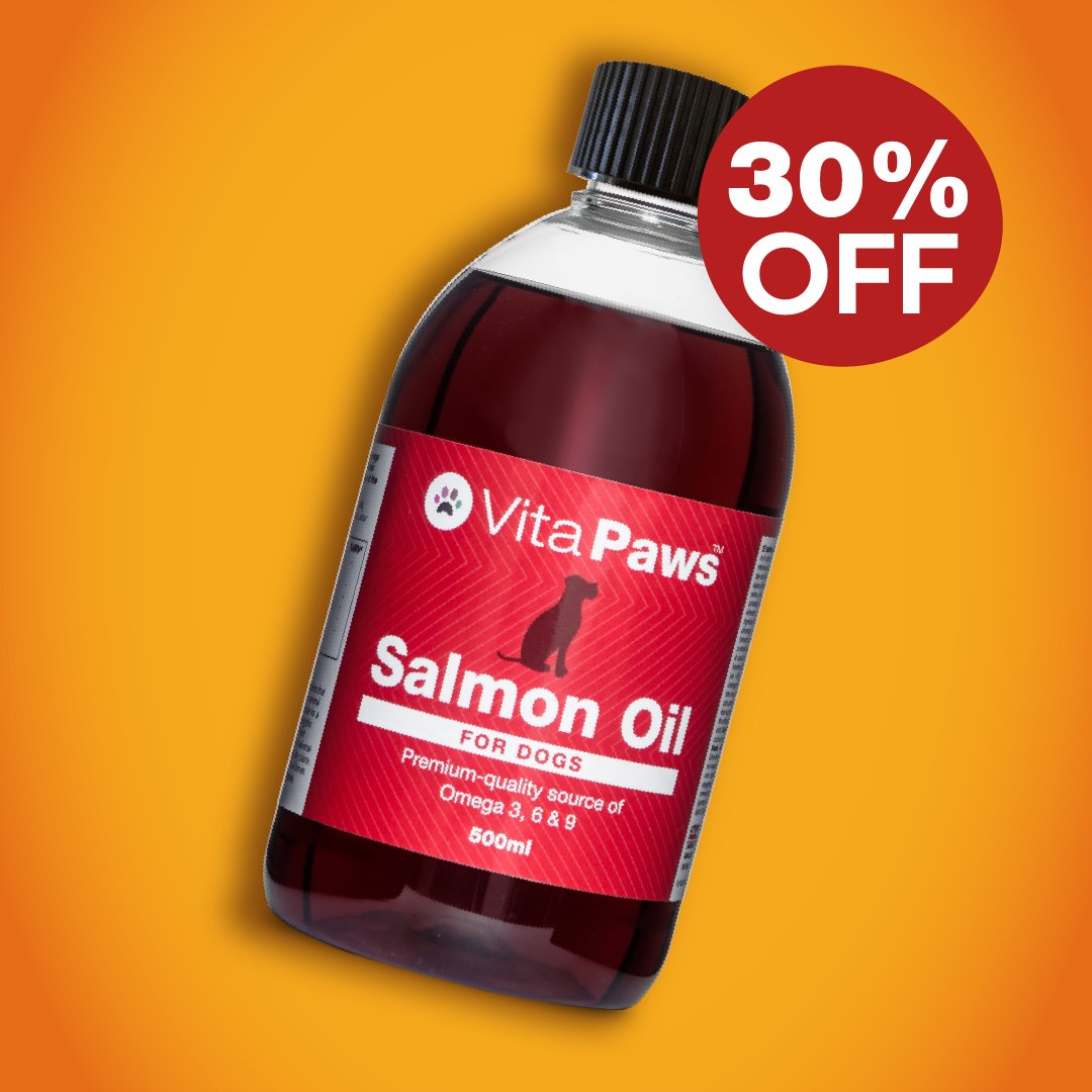VitaPaws's tweet photo. 🍂 Autumn Sale! 

With a long list of health benefits and rich in omega 3, 6 &amp; 9 - VitaPaws Salmon Oil  
complements Vitapaws dry food and supplements perfectly! 🧡 

For this and all our other Autumn Sale offers we have shared with you this week:

https://t.co/ddYcCFd5kA https://t.co/uY3wDL6ffJ