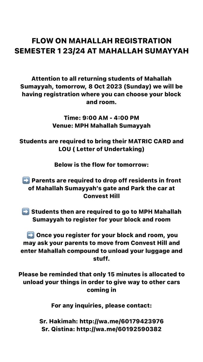 sumayyahvengers's tweet photo. [FLOW ON MAHALLAH REGISTRATION SEMESTER 1 23/24 AT MAHALLAH SUMAYYAH] https://t.co/OHeybS9oEr