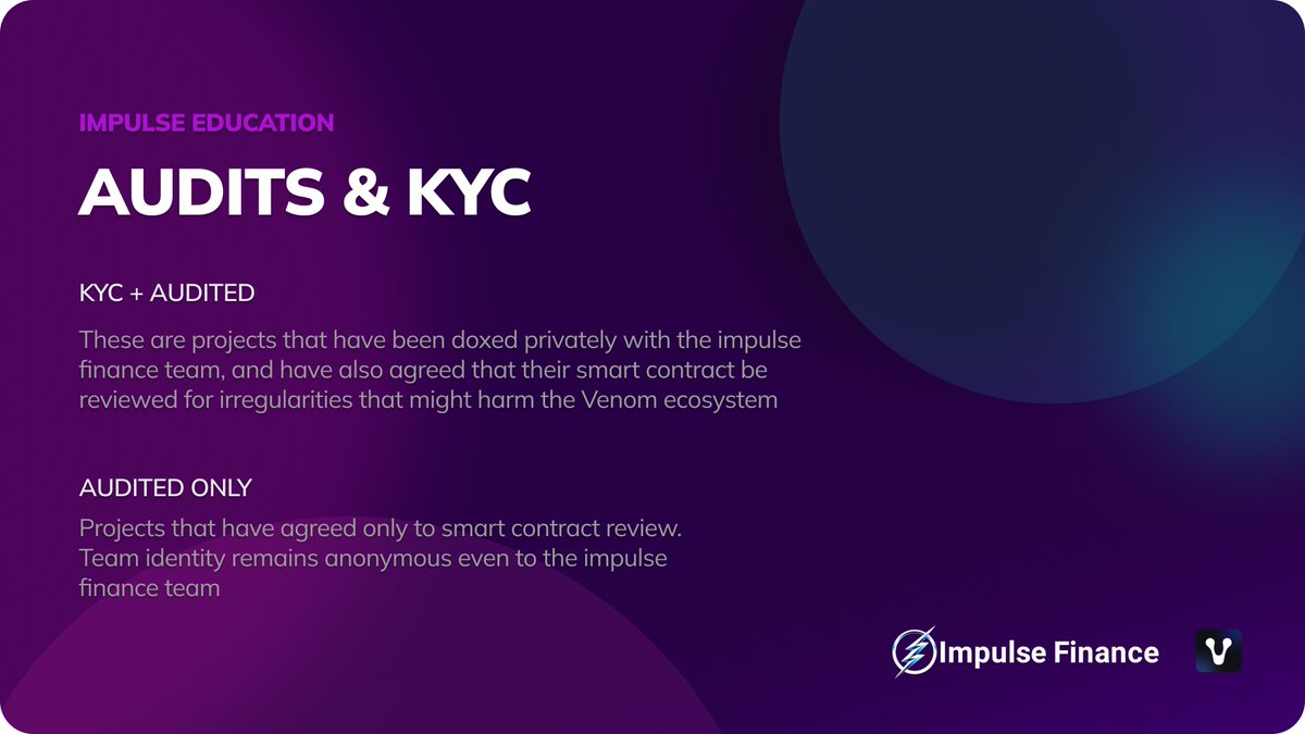 After much deliberation by the team, here are the two catgories of ICOs to expect on impulsefinance.org

We are commited in our vow of keeping the #venomBlockchain  ecosystem safe.

#VenomTestnet  #VenomNetwork