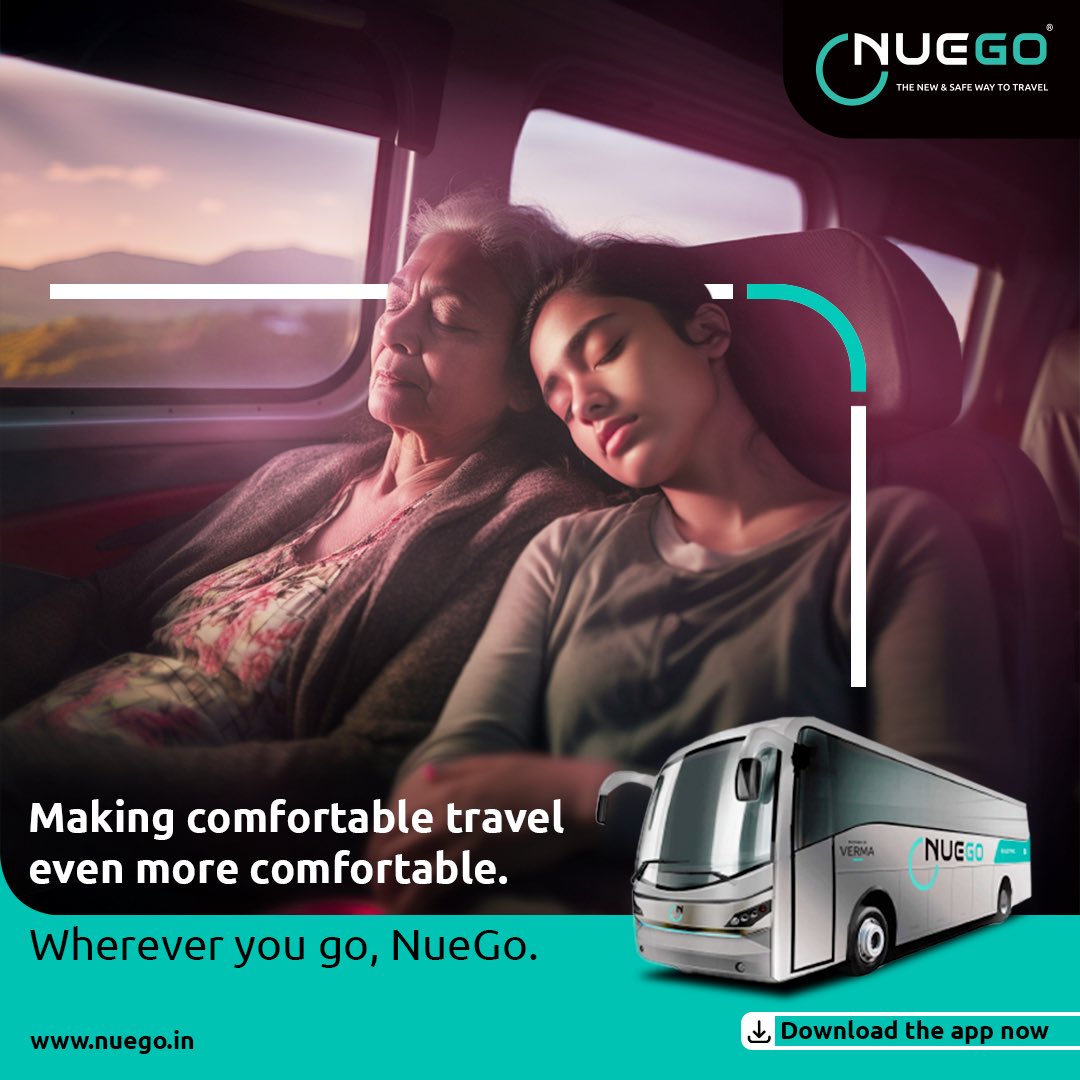 nuegoindia's tweet photo. Recliner seats are great, but feeling safe is the ultimate comfort at #NueGo
#NueGobus #safetravel #comfortabletravel #yoursafetypartner #intercitytravel #electricbus https://t.co/Yzk56r3NXK