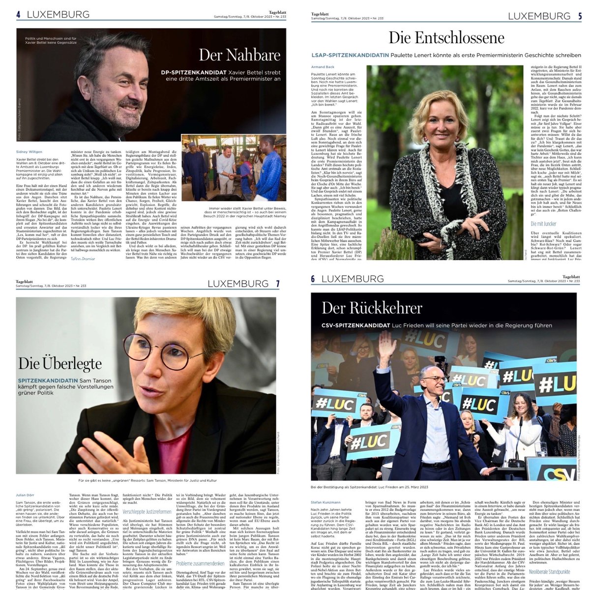 Déi 4 Spëtzekandidatinnen a Spëtzekandidaten hunn de Stefan Kunzmann, den <a href="/doerrjulian/">Julian Dörr</a>, den @WiltgenSidney an ech eis nach emol ugekuckt. <a href="/tageblatt_lu/">Tageblatt</a>