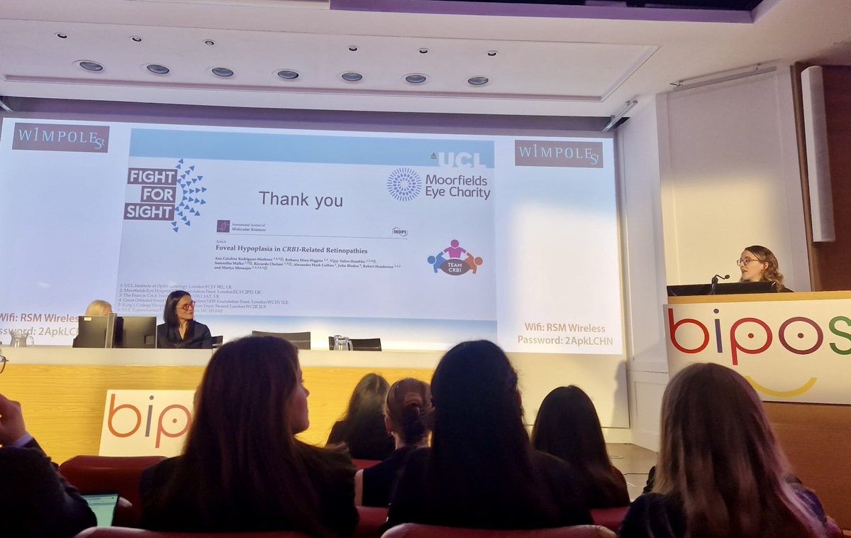 Fantastic time at @biposa and great to share our latest work in #crb1 #retinopathies which was published last month 
pubmed.ncbi.nlm.nih.gov/37762234/
#fightforsight @UCLeye #moorfieldseyecharity