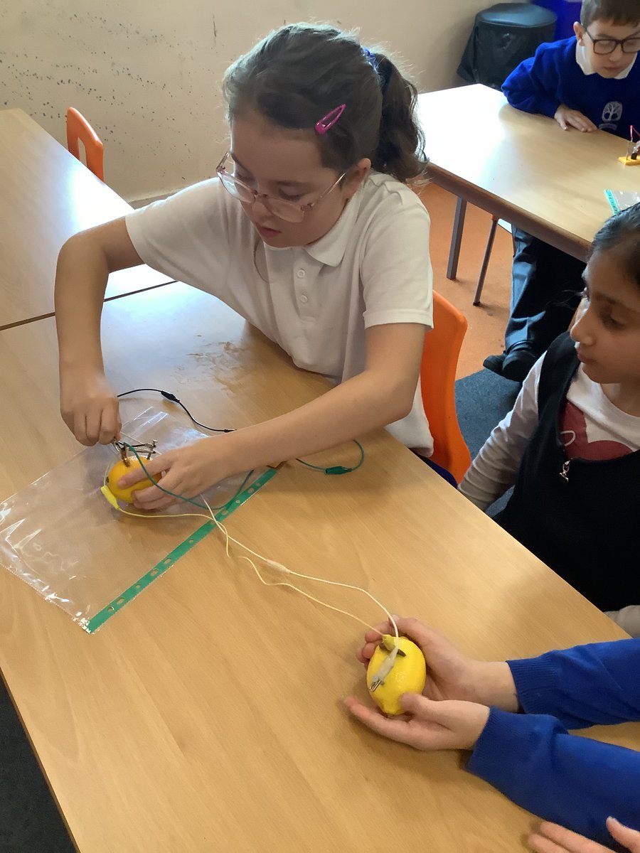Ashwoodspencer4's tweet photo. In science this week we have been learning about mains and battery powered electrical items. We looked at how a battery works and used a lemon battery to help our understanding of what happens inside one. #dreamers #scientists @satrust_ #asascience https://t.co/QYCKi2HJEp