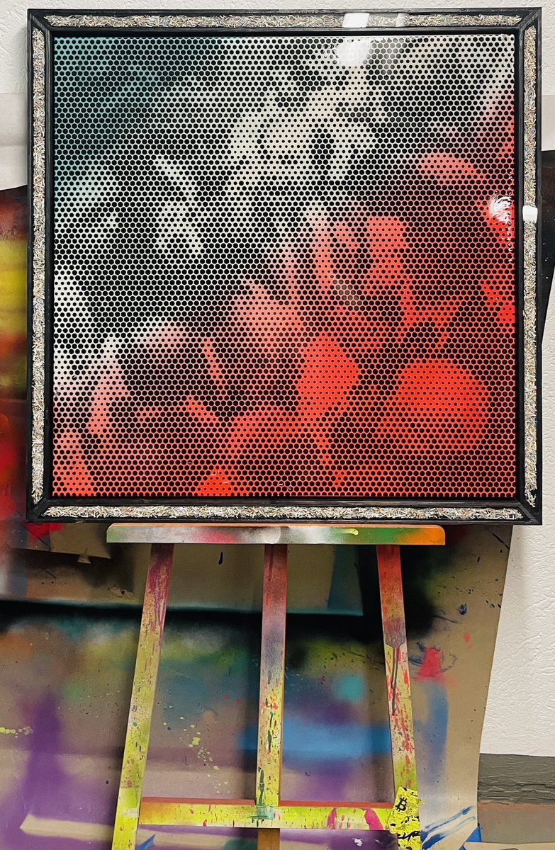 I am finishing my paintings for <a href="/TheBitcoinConf/">The Bitcoin Conference</a> Amsterdam next week. Zoom In / Zoom out. The truth is what you see. Hystery, Panic just seconds into the Crash. Welcome to the BOILERROOM Series.
Wooden Background, Acrylic Paint, Burnt Fiat Ash Pigments, Resin, Shredded Fiat