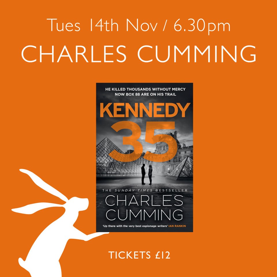 mainstreethare's tweet photo. At Mainstreet, we have long been fans of @CharlesCumming’s books, in particular the #Box88 series. So we are delighted he will be joining us on Tues 14th Nov to discuss the next book in the series, #Kennedy35📙

Follow the link for more info: https://t.co/0Xn1jltRZ8 ✨ https://t.co/XzfkfzUNrB