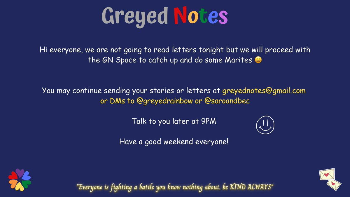 greyedrainbow's tweet image. Talk to you later at 9PM. 🫶 #greyednotes