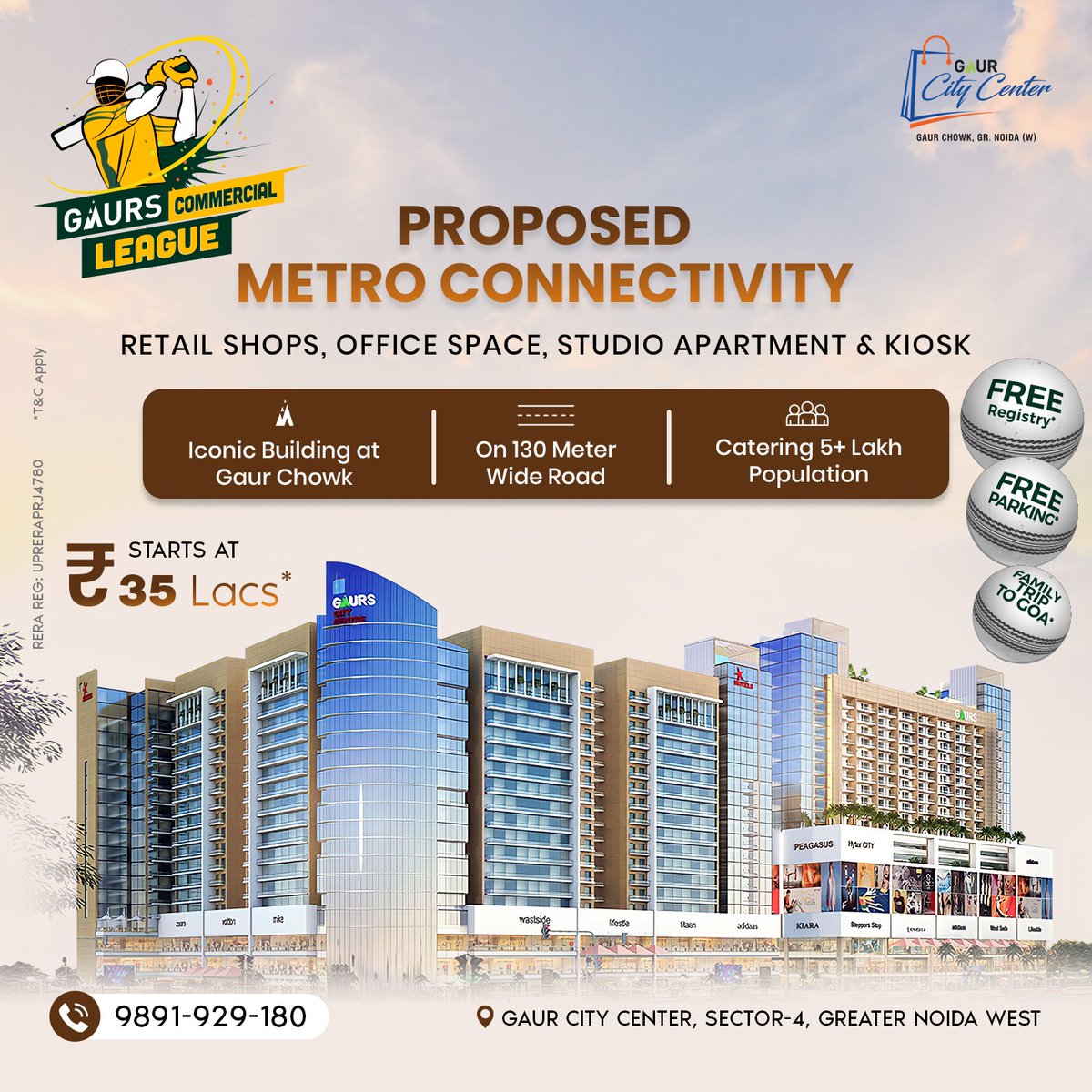 HaveOnDeal's tweet photo. The Time Is To Hit 6 On 6 - Biggest opportunity to Invest in Gaur Commercial League!
~ Start at ₹ 35 Lacs* Onwards.
Call Now;- 9891929180
Visit;- https://t.co/vx6N6HhX4Y
#GaurCommercialLeague #commercialproperty #commercial #residential #shopsforsale #retailshops #RealEstate https://t.co/pfGSfgU4Cq