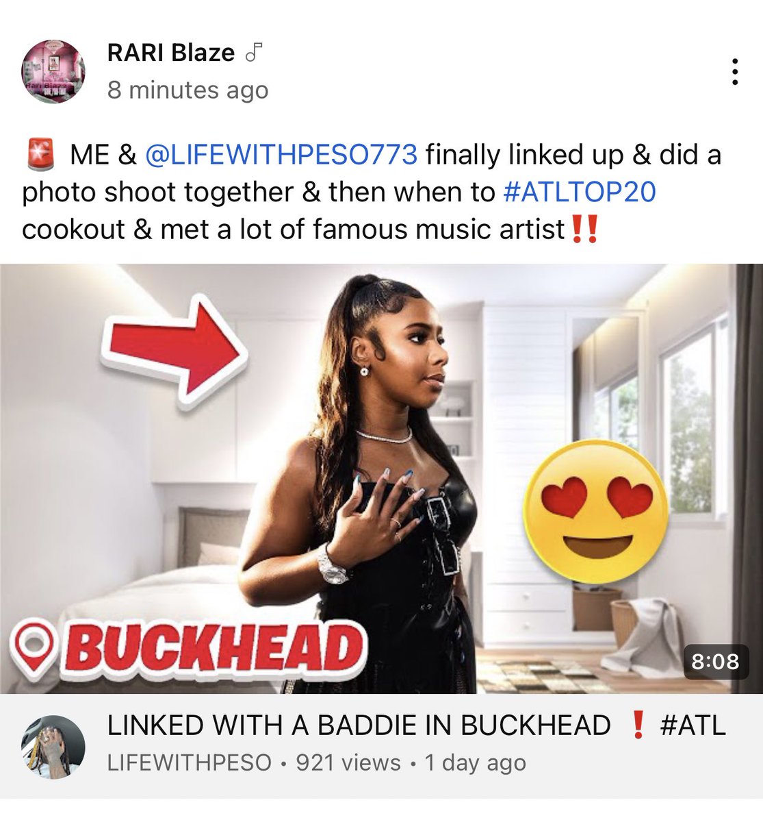 rariblaze's tweet photo. 🚨 WATCH WHEN ME &amp; ​⁠@LIFEWITHPESO773  📸 linked up to do  a photo-shoot together &amp; then went to #ATLTOP20 cookout &amp; met a lot of famous music artist‼️ 
https://t.co/2lihzYweWX
#vlog #cookout #photoshoot #atl #Atlanta #youtube https://t.co/fKDBRIveb7