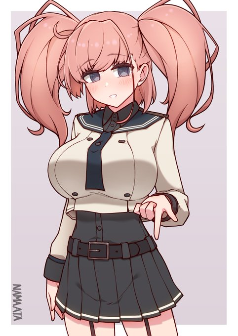 Skebリクエストのアトランタ(能代改二衣装)です
顔、ニヤけてるよ とかもう、喜びすぎ みたいな反応されたいね…… 