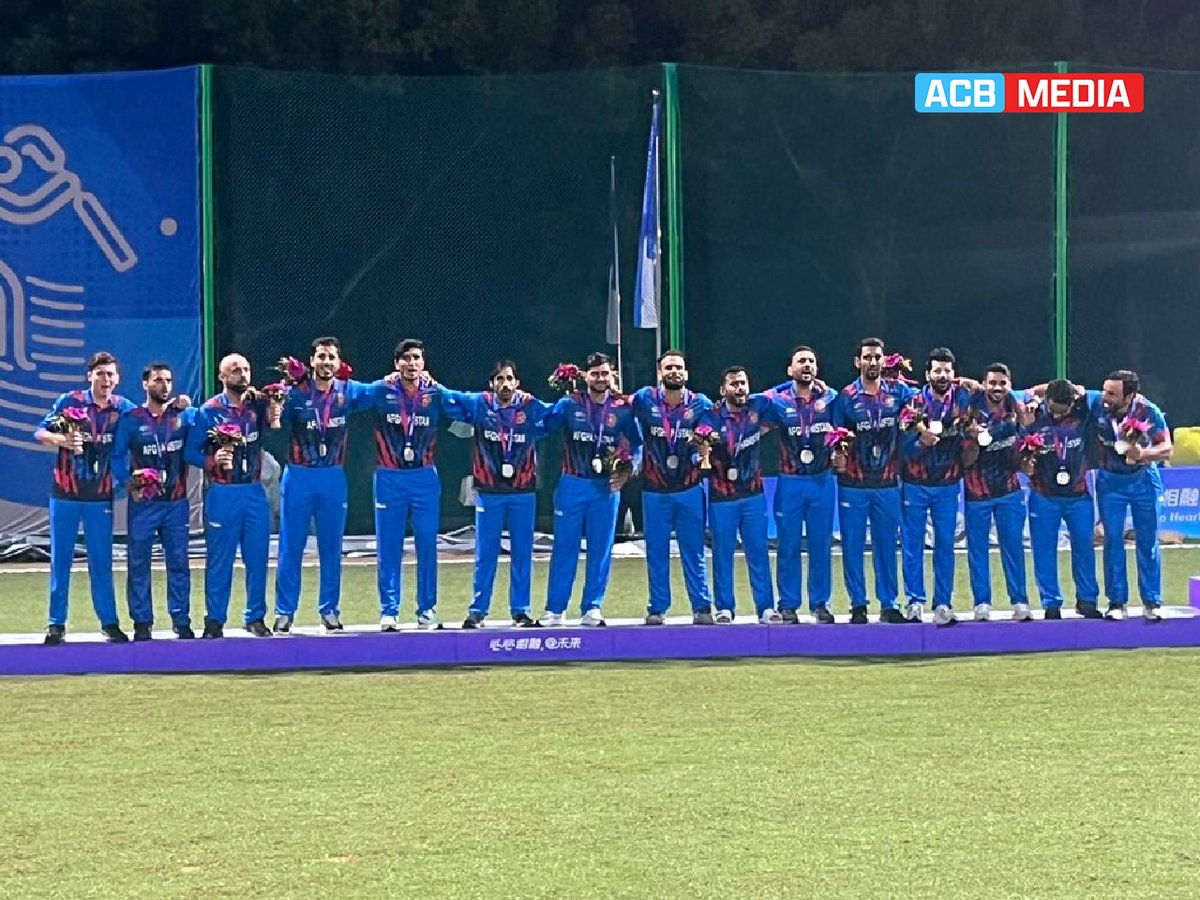 ACBofficials's tweet image. 🚨 𝐀𝐒𝐈𝐀𝐍 𝐆𝐀𝐌𝐄𝐒 𝐅𝐈𝐍𝐀𝐋 🚨

@GBNaib led, the AfghanAbdalyan squad finished 2nd in the Asian Games Men&apos;s Cricket Competitions and will return with the Silver Medal to the country. 🥈

#AfghanAbdalyan | #AsianGames | #AFGvIND