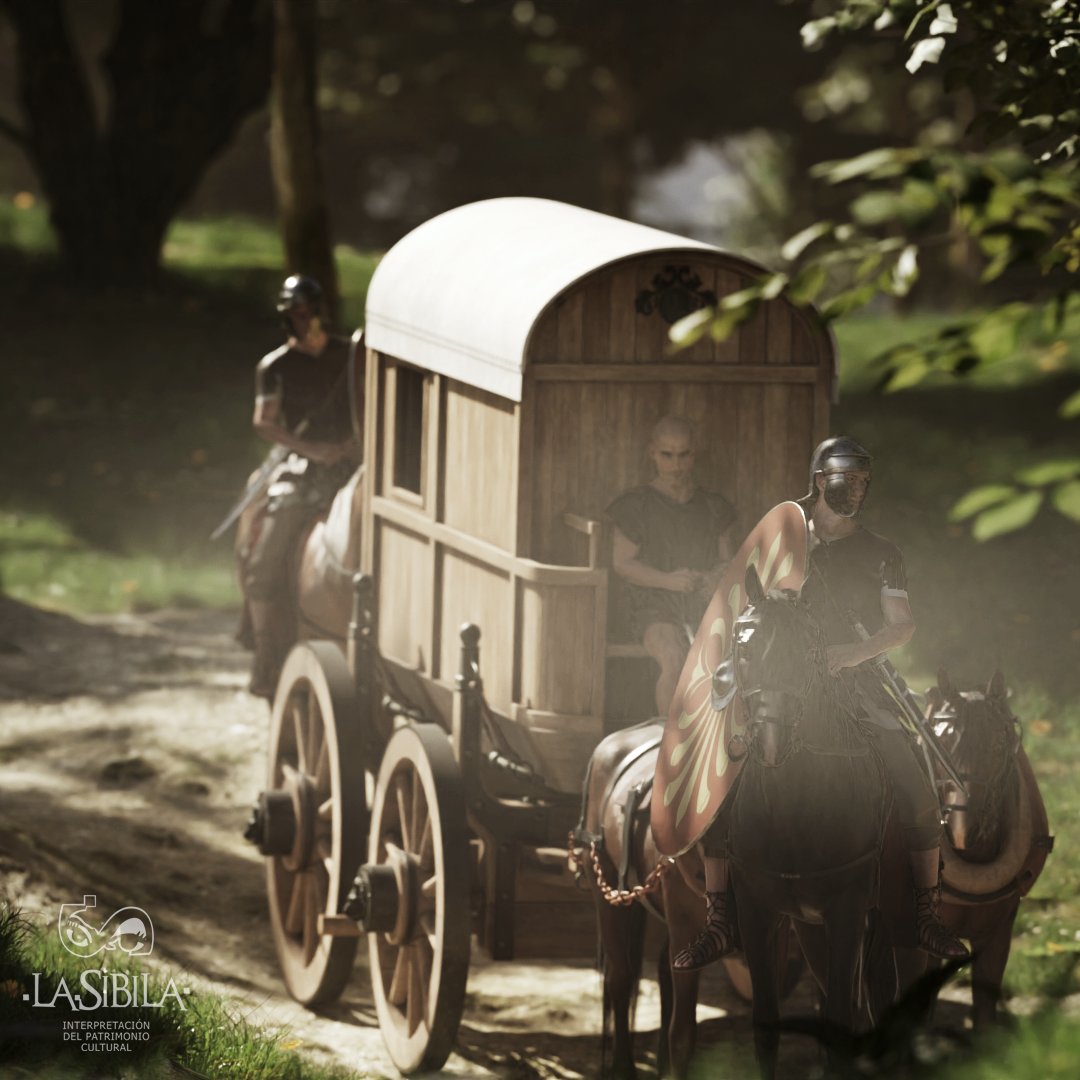 Entre  proyecto y proyecto, formación. Algunos resultados del más que recomendable "Creating 3D Environments in Blender" de Roy Tuytel para <a href="/udemy/">Udemy</a> sobre #geometrynodes en el que hemos introducido algunos elementos de diseño propio para recrear una escena de viaje en época romana